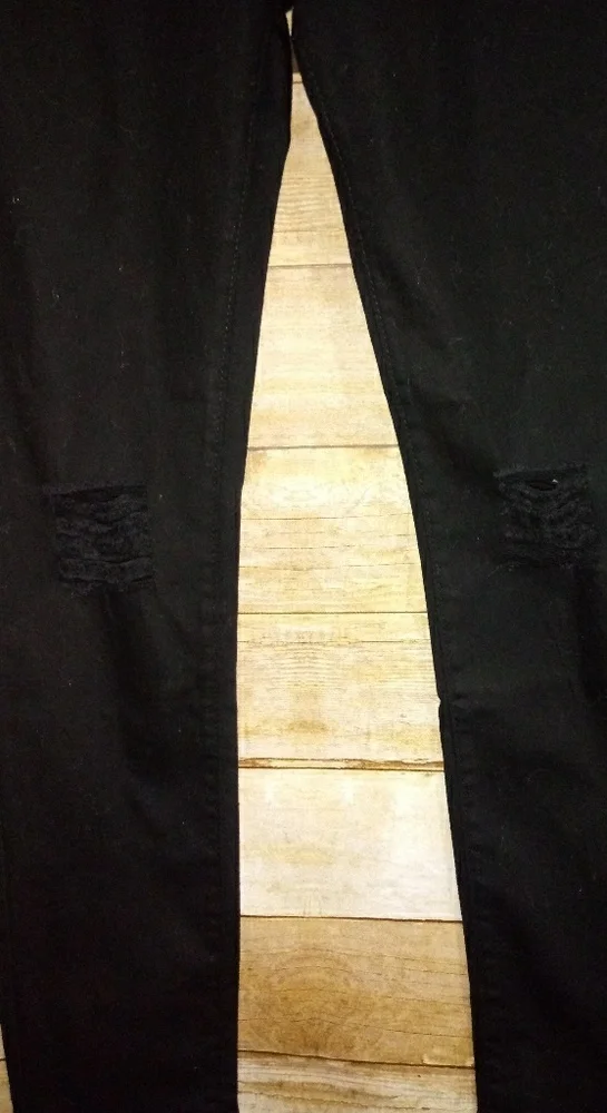 The Fashion black causal distressed pants - Picture 3 of 7